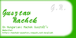 gusztav machek business card